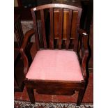 A George III mahogany elbow chair