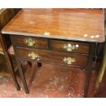 A 19th century mahogany lowboy with two short and one long drawer 71cm wide