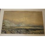 British school (19th Century) Beach landscape with lighthouseWatercolourUnsigned36cm x 62cm