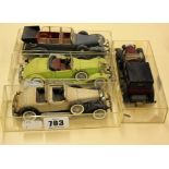 Four Italian 'Rio' 1:49 scale classic cars Mercedes Benz Cabriolet, 1931 Rolls Royce, Isotta