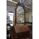 A Queen Anne style walnut toilet mirror