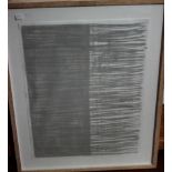 20th Century School abstract print in grey and white, 76cm x 61cm