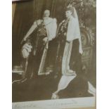 A reproduction print of Edward VII and Alexandra of Denmark, 30cm x 22cm together with four unframed