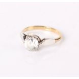 A 9ct gold and diamond solitaire ring, 2.3g in total