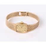 A 9ct gold Omega ladies wristwatch, in case