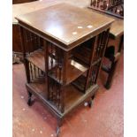 An Edwardian mahogany revolving bookcase