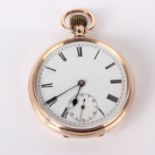 A 9ct gold open face pocket watch, 'Presented to the Rev. David Griffiths by Loughor Church &