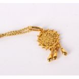 A Mexican gold pendant on chain, marked 375 to chain, 6.4g in total