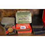 Assorted vintage tins; Ogden's, Cow and Gate, Farrah's (13)