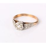 An 18ct rose gold diamond solitaire ring, 2.9g in total