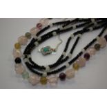 Seven Gemporia silver and beaded necklaces with certificates, three necklace without certificates