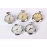 A collection of five pocket watches