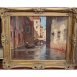 Edward A Hickling (1913-1998)'Venetian Canal'Oil on boardSigned lower left39.5cm x 50cm