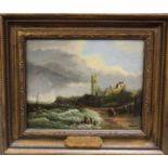 Attributed to Edward Thornton Crawford (1806-1885) Ruins by seascapeOil on canvasUnsigned18.5cm x