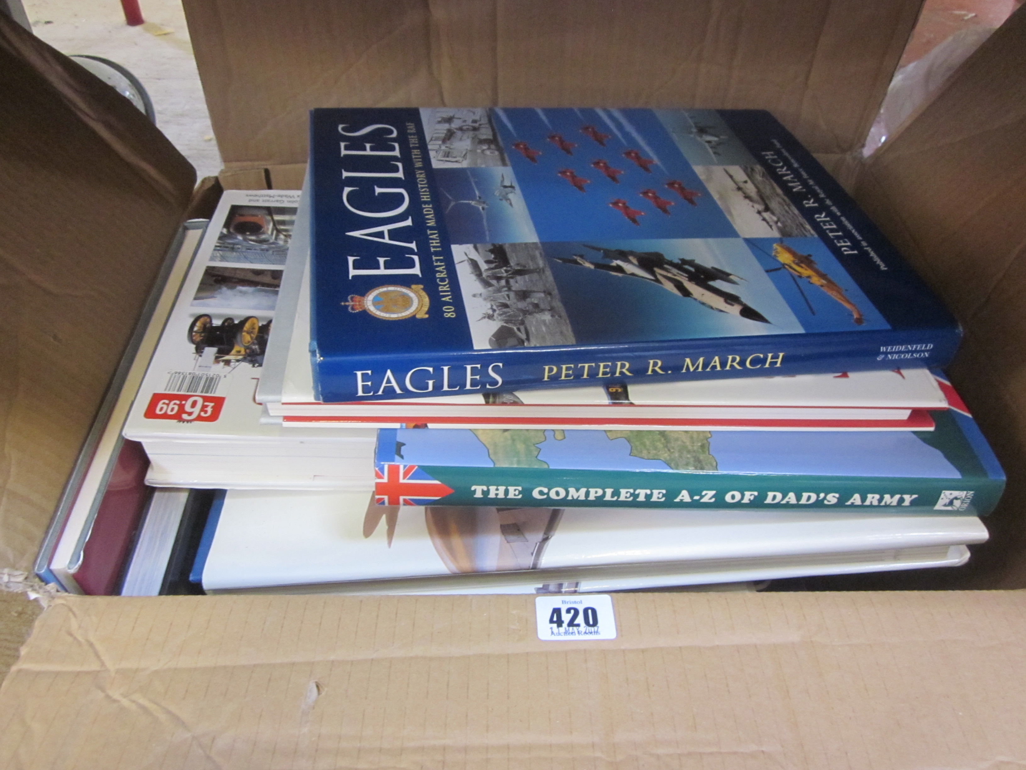 A quantity of books, military and aircraft related