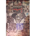 Pop Art 'Marihuana - weed with roots in hell'Canvas boardUnsigned 137.5cm x 91.5cm