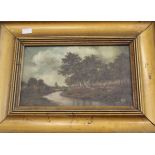 Flemish (19th Century School)River in country landscapeOil on canvasSigned indistinctly lower