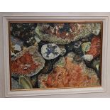 Filly Nicol (Modern)'Rock Pool with Lichen Stone'Oil pastelSigned lower right30cm x 41.5cm