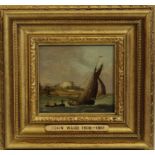 Attributed to John Ward (1808-1861)Vessels at seaA pair of small oils on panel UnsignedEach 10cm x