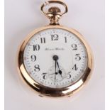 A Hampton Watch Co. Railway gold plated pocket watch