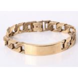 A 9ct gold heavy link bracelet, marked 375, 99g