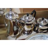 A quantity of silver plate to include trays, flatware etc