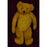A large mohair teddy bear, 62cm long approx.
