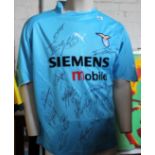 Three signed sports garments, to include one Puma Lazio Roma Home football shirt circa 2000 with