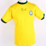 A Brazil football shirt, signed Pele