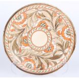 Charlotte Rhead Tudor rose charger, 32cm in diameter