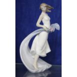 Lladro privilege figure girl with flowers, model no. K-11 E, 23cm high