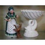 Royal Doulton Old Mother Hubbard HN2314 and an Italian shell dish (2)