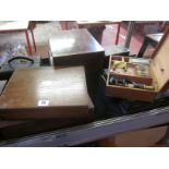 Assorted collection of boxes, jewellery boxes, microscope box and others