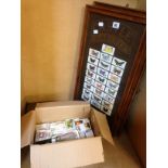 A quantity of cigarette cards, three lots of 'Castle Cigarettes' framed and a quantity loose