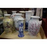 A group of Modern Oriental ceramic vases (8)