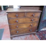 A 19th Century mahogany chest with two short and three long drawers 111cm high, 110cm wide