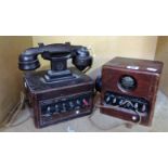 Dictograph Telephone system Bakelite handset and a Dictograph system substation (2)