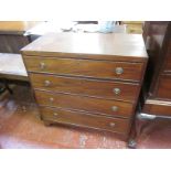 A 19th Century mahogany chest with four long drawers 96cm wide