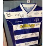 Greenock Morton, a shirt, by Vandanel, size extra large, signed by fourteen players, framed and
