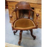 A Captains mahogany swivel chair