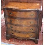 A Georgian style serpentine front chest with four drawers 76cm wide