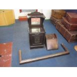 An Edwardian mahogany coal scuttle, a purdonium and fender