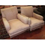 A pair of Howard style armchairs