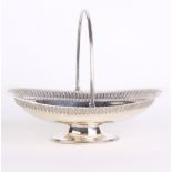 Silver: An Edwardian swing handled oval fruit bowl, by Walker Hall Sheffield 1902. 24.8 ozt or 774