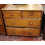 A Victorian pine chest of drawers 99cm wide
