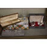 A mixed lot to include Sheaffer biro, a wax seal, boxed set of drinking glasses and spoons