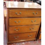 A Victorian mahogany chest with four long drawers 101cm high, 84cm wide