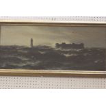 Richard Wane (1852-1904)Fort Perch Rock, River MerseyOil on canvasSigned lower right31cm x 74cm