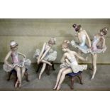 Four Lladro ballerinas, model no. 5499, 5498, 5496, and 5497 (4)