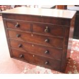 A 19th Century mahogany chest with concealed top drawer, two short and three further long